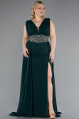 Robe Grande Taille Longue Mousseline Émeraude ABU5006
