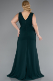 Robe Grande Taille Longue Mousseline Émeraude ABU5006