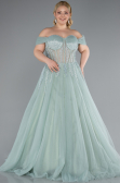 Robes De Soirée Grande Taille Longue Menthe ABU3689