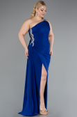 Robe Grande Taille Longue Bleu Saxe ABU3132