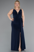 Robe De Soirée Grande Taille Longue Bleu Marine ABU4968