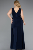 Robe De Soirée Grande Taille Longue Bleu Marine ABU4968