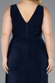 Robe De Soirée Grande Taille Longue Bleu Marine ABU4968