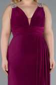 Robe De Soirée Grande Taille Longue Prune ABU4968
