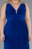 Robe De Soirée Grande Taille Longue Bleu Saxe ABU4968