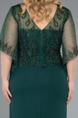 Robe de Soirée Grande Taille Midi Mousseline Émeraude ABK2333