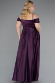 Robe De Soirée Grande Taille Satin Longue Violet ABU3277