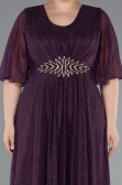 Robe Grande Taille Longue Violet Foncé ABU4887