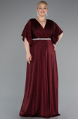 Robe Grande Taille Longue Rouge Bordeaux ABU4914