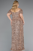 Robe De Soirée Grande Taille Squameuse Longue Or ABU4863