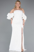 Robe de Soirée Grande Taille Longue Blanc ABU4990