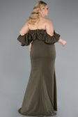 Robe de Soirée Grande Taille Longue Kaki ABU4990