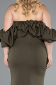 Robe de Soirée Grande Taille Longue Kaki ABU4990