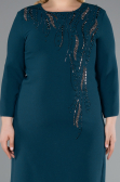 Robe De Invitation Grande Taille Midi Émeraude ABK2197