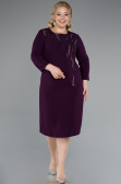 Robe De Invitation Grande Taille Midi Violet ABK2197