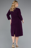 Robe De Invitation Grande Taille Midi Violet ABK2197