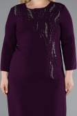 Robe De Invitation Grande Taille Midi Violet ABK2197