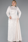 Robe Grande Taille Longue Perlé Beige ABU4942