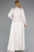 Robe Grande Taille Longue Perlé Beige ABU4942