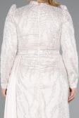 Robe Grande Taille Longue Perlé Beige ABU4942