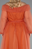 Robe Grande Taille Longue Orange ABU1535