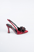 Chaussure De Soirée Satin Rouge Bordeaux MJS4100