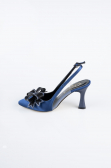 Chaussure De Soirée Satin Bleu Saxe MJS4100