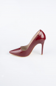 Stiletto Cuir Verni Rouge Bordeaux ABR1140