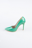 Stiletto Cuir Verni Vert ABR1140