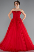 Robe De Soirée De Créateur Longue Rouge ABU4431
