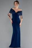 Robe de Soirée Longue Bleu Marine ABU4343