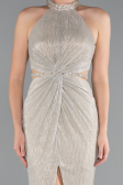 Robe de Soirée Longue Beige ABU4324