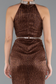Robe De Soirée Longue Brun ABU4324