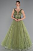 Robe De Soirée Longue Pistache vert ABU2131