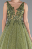 Robe De Soirée Longue Pistache vert ABU2131
