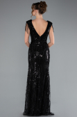 Robe de Soirée Longue Squameuse Noir ABU5030