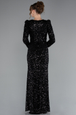 Robe de Soirée Longue Squameuse Noir ABU4329