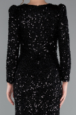 Robe de Soirée Longue Squameuse Noir ABU4329