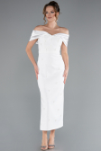 Robe De Soirée Midi Blanc ABK2212