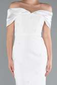 Robe De Soirée Midi Blanc ABK2212