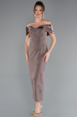 Robe De Soirée Midi Brun ABK2212