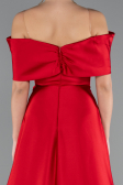 Robe de Soirée Longue Satin Rouge ABU5015