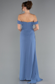 Robe de Soirée Longue Mousseline Indigo ABU4925