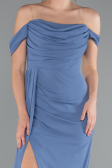 Robe de Soirée Longue Mousseline Indigo ABU4925
