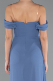 Robe de Soirée Longue Mousseline Indigo ABU4925