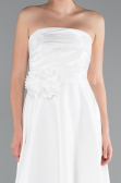 Robe de Cérémonie Midi Satin Blanc ABK2363
