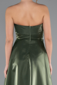 Robe de Cérémonie Midi Satin Kaki ABK2363