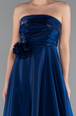 Robe de Cérémonie Midi Satin Bleu Marine ABK2363