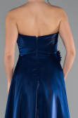 Robe de Cérémonie Midi Satin Bleu Marine ABK2363