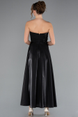 Robe de Cérémonie Midi Satin Noir ABK2363